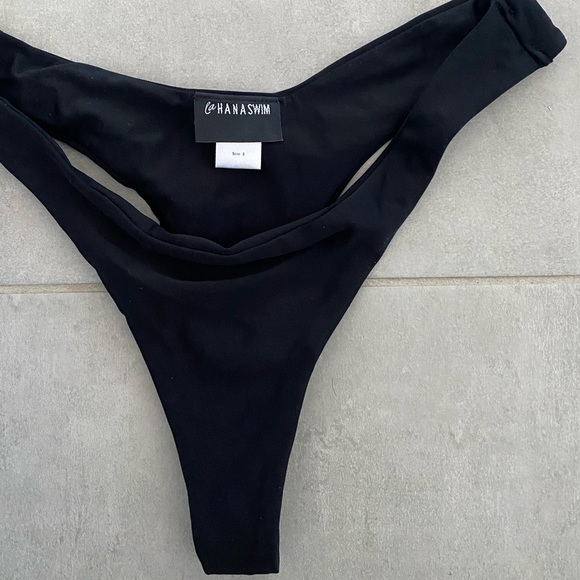 Lahana Swim Black Thong Bathing Suit Bottom - Picture 2 of 5